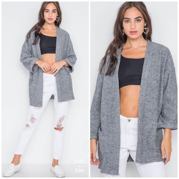 LAST 1❗Grade & Gather Gray Chic Oversized Cardigan - Picture 4 of 4